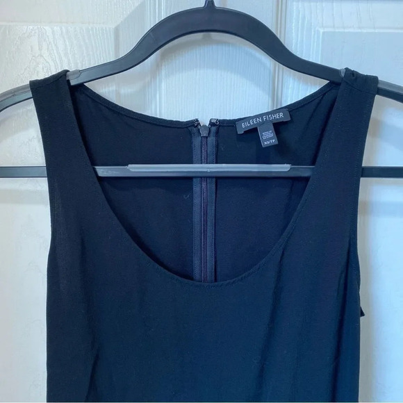 EILEEN FISHER Tencel Viscose Wrap Skirt Cami Jumpsuit Extra Small Black S9GHT - Picture 4 of 8